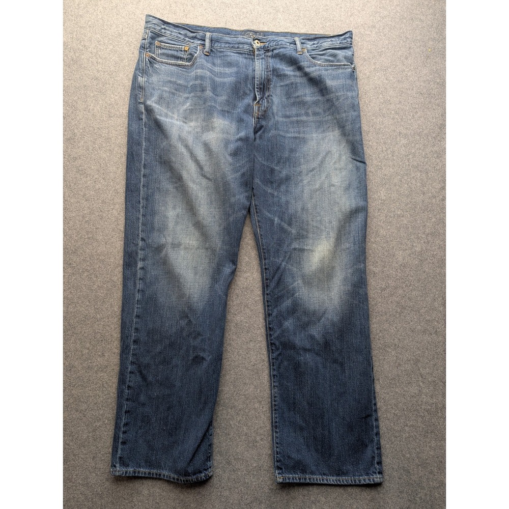 Lucky Brand 181 Relaxed Straight Jeans Mens 42x34 Blue Denim Classic Wash W42